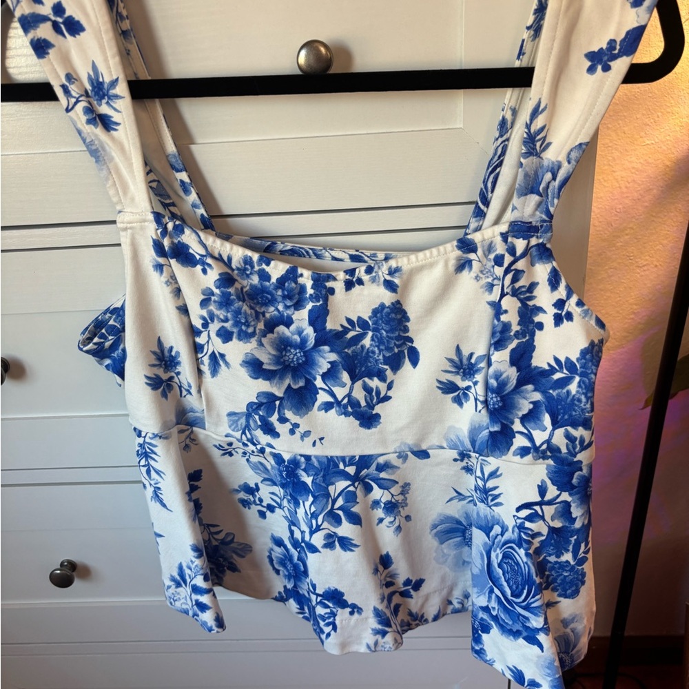 Maeve by Anthropologie Floral Peplum Crop Top